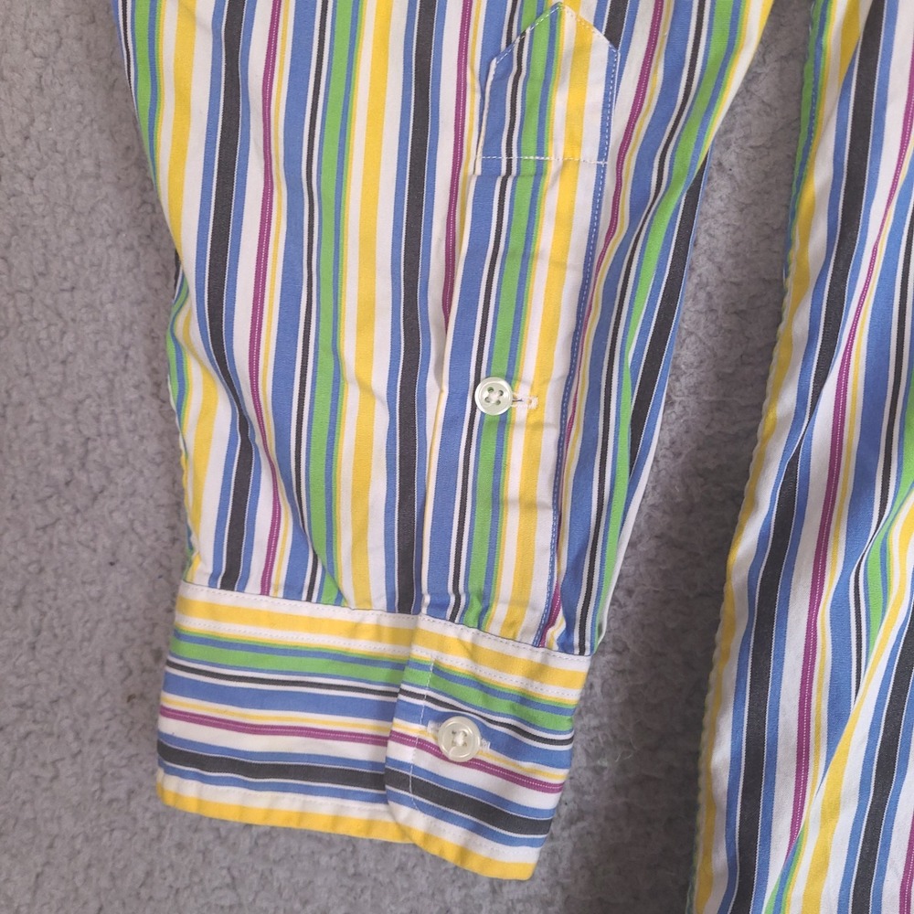 Vintage Ralph Lauren Shirt Mens XL Striped Button Classic Fit Preppy Colorful - Picture 6 of 12
